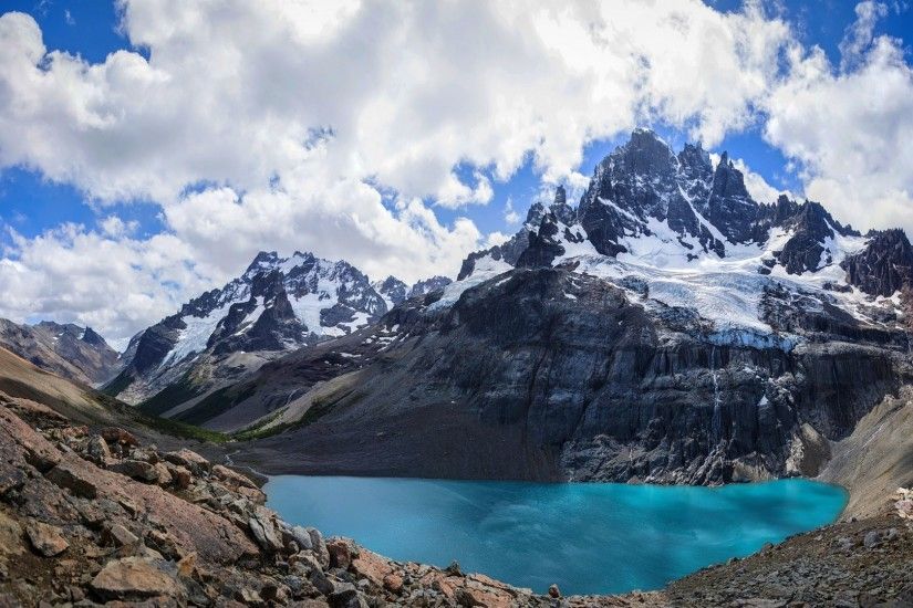 nature, Landscape, Chile, Andes, Lake, Mountain, Snowy Peak, Clouds, Summer  Wallpapers HD / Desktop and Mobile Backgrounds