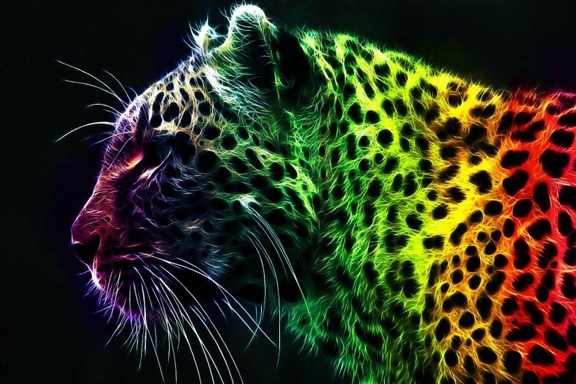 digital tiger colorful wallpaper