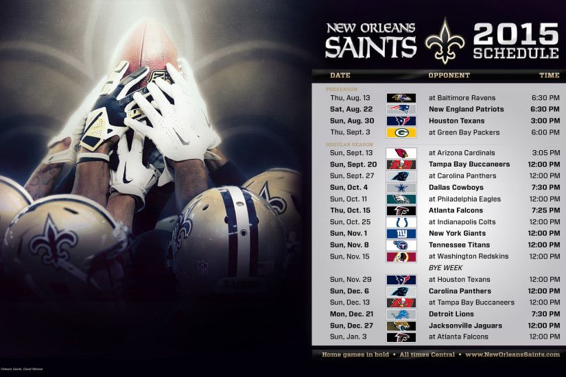 New Orleans Saints 2015 Schedule Desktop 1920X1200