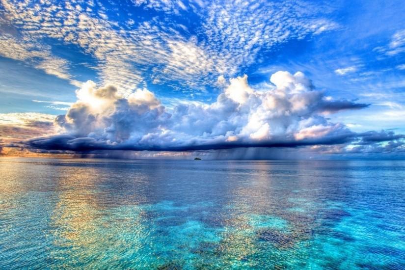 Beautiful Sky And Beach Wallpaper Download Wallpaper with 1920x1080 .