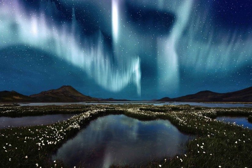 Lakes Nature Aurora Arctic Borealis HD 3D Wallpapers 1080p Widescreen