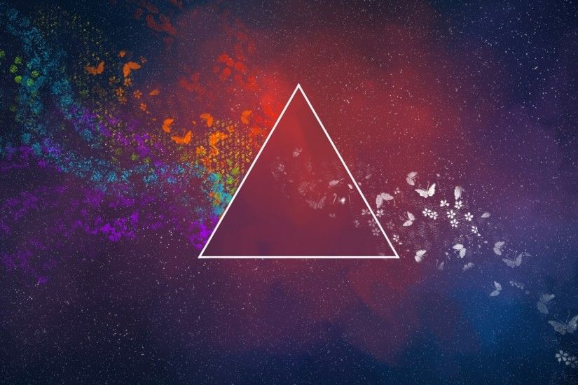 abstract, Triangle, Flowers, Pink Floyd, The Dark Side Of The Moon  Wallpapers HD / Desktop and Mobile Backgrounds