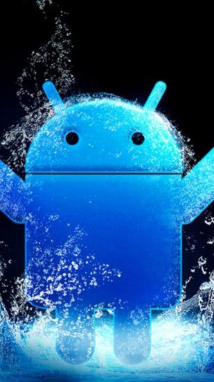 Blue Android LOGO 04 Galaxy S5 Wallpapers HD