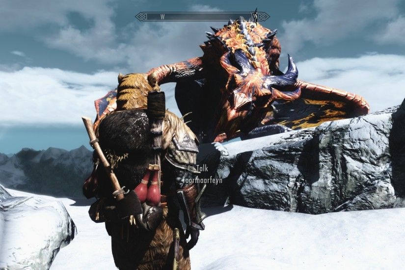 I was talking to Paarthurnax and noticed this guy sitting to his right.  What the?