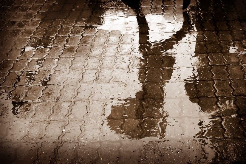 rain water asphalt road reflection shadow
