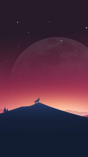 Download Wolf Howling At The Moon HD wallpaper for Nexus 6P .