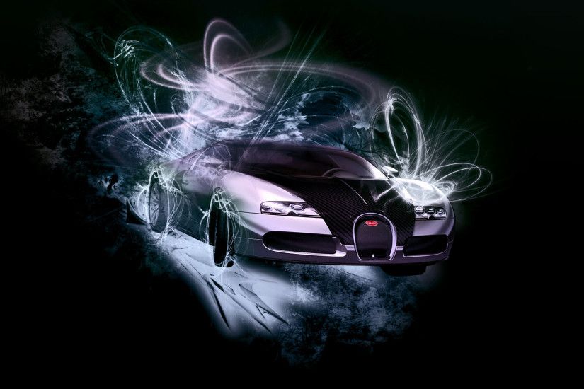 Computer graphics: Bugatti Veyron Super Sport on a black background