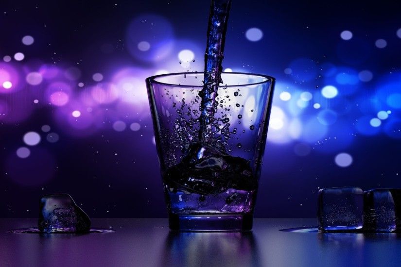 Close-up of Water Splashing in Drinking Glass