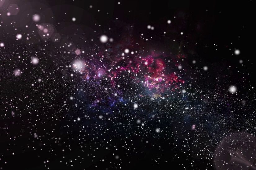 3D animation of galaxy and nebula with shining star light and stardust.  Colorful galaxy floating with stardust in unlimited space universe concept  in 4k ...