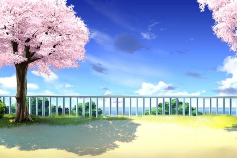 Anime Cherry Blossom Background Full HD.