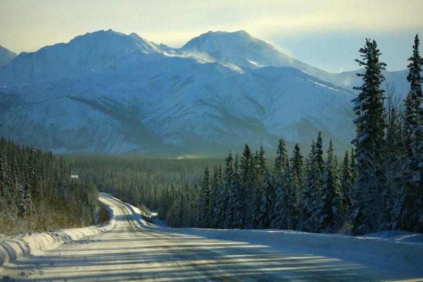 Road to The Great Mountains. Winter Wallpapers HD