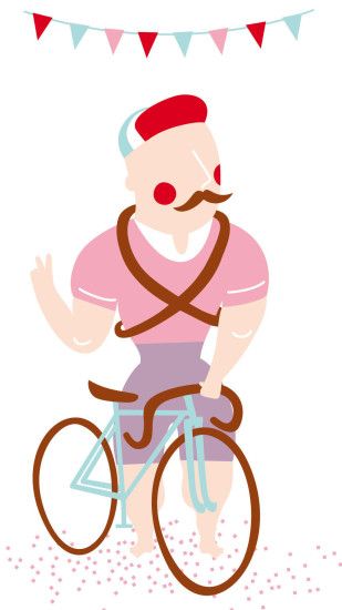Moustache Cyclist Illustration Android Wallpaper ...