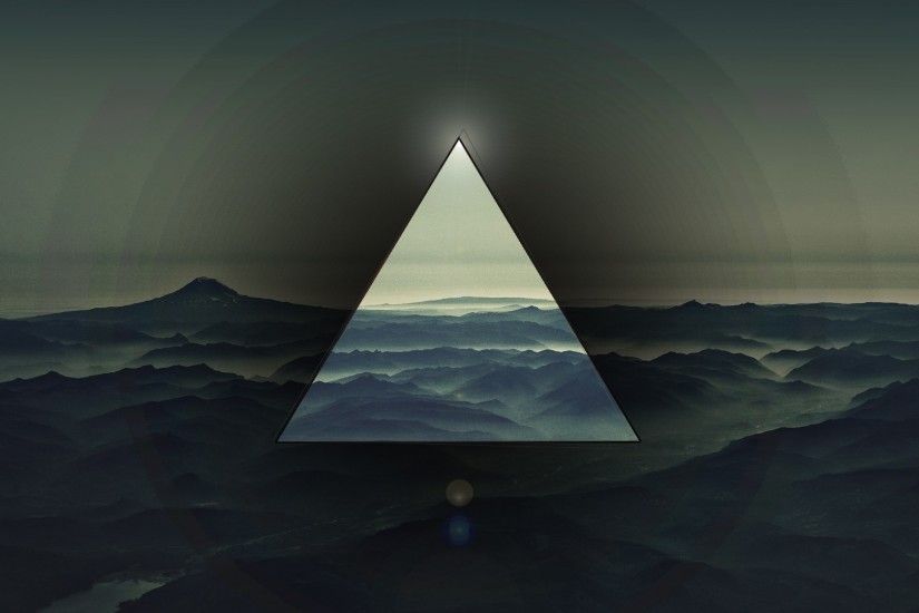 1920x1080 Wallpaper triangle, light, dark