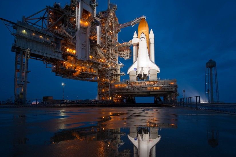 The 2nd HD wallpaper with the NASA Atlantis shuttle on the launch platform