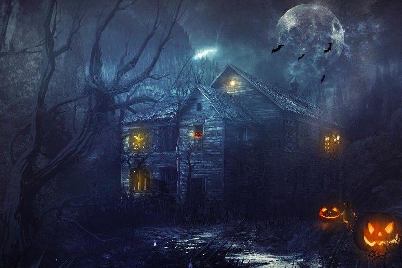 1920x1080 Halloween, Dark House, Moon, Dark Trees, Night Forest ...  1920x1080 Halloween Dark House Moon Dark Trees Night Forest