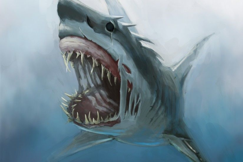 pin Drawn tiger shark hd wallpaper #9