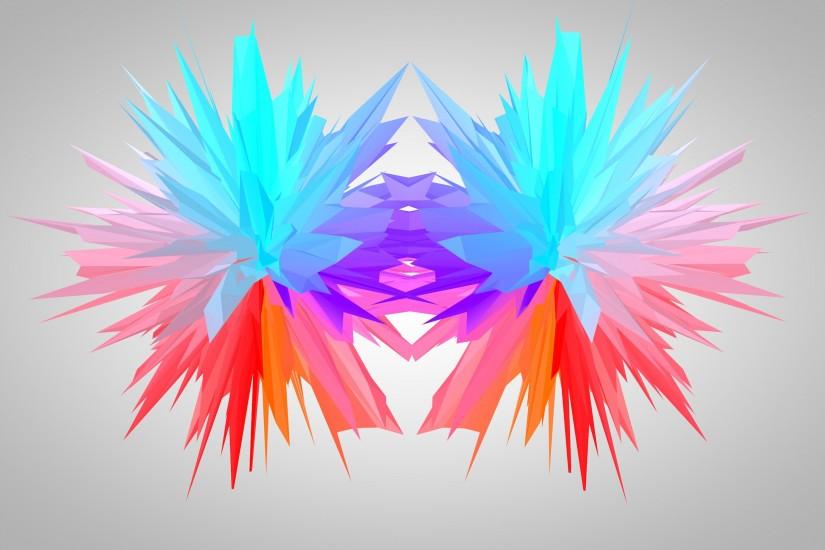 ... Low Poly Symmetry (White Background) by SinisterBagel