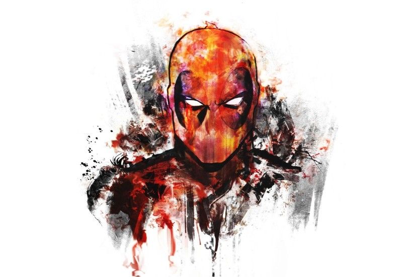 Deadpool, Digital Art, White Background, Artwork, Superhero Wallpaper HD