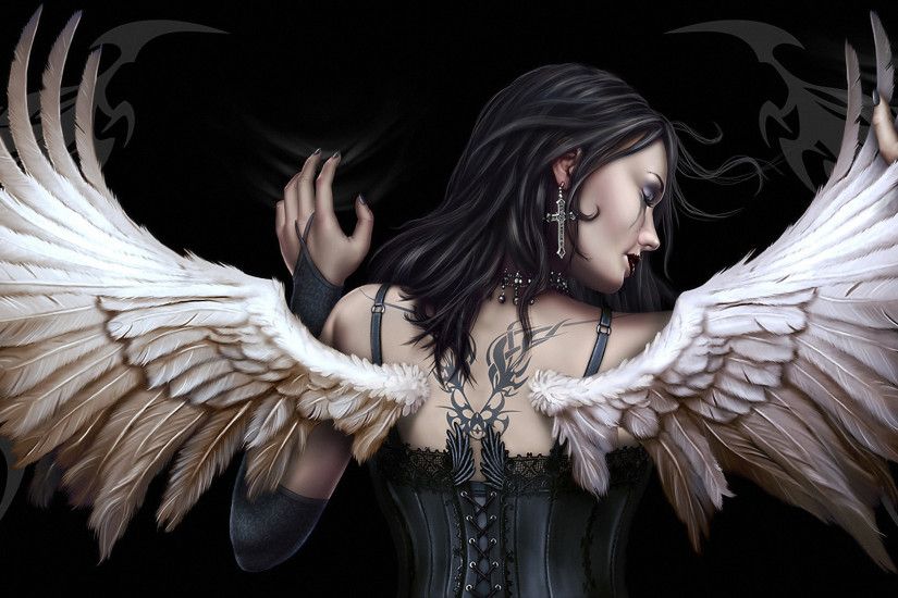 1920x1080 Dark - Angel - Gothic - Fallen Angel - Halloween - Wings Wallpaper