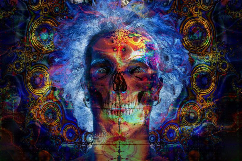 Artistic - Psychedelic Skull Dark Wallpaper