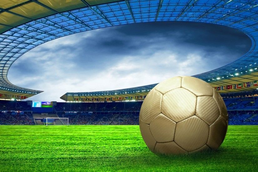 Soccer ball on the field wallpapers and stock photos