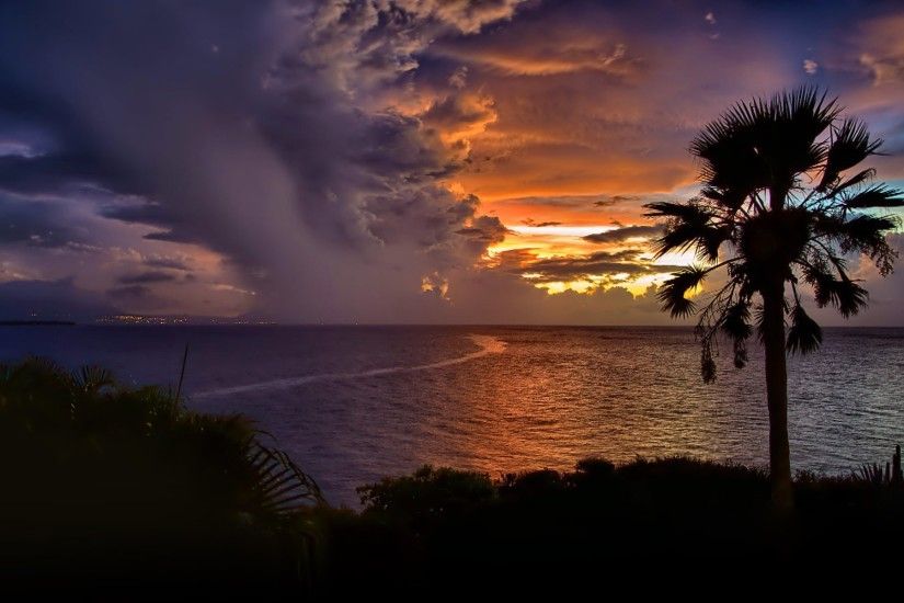 cabarete dominican republic sky clouds sunset sea palma silhouette