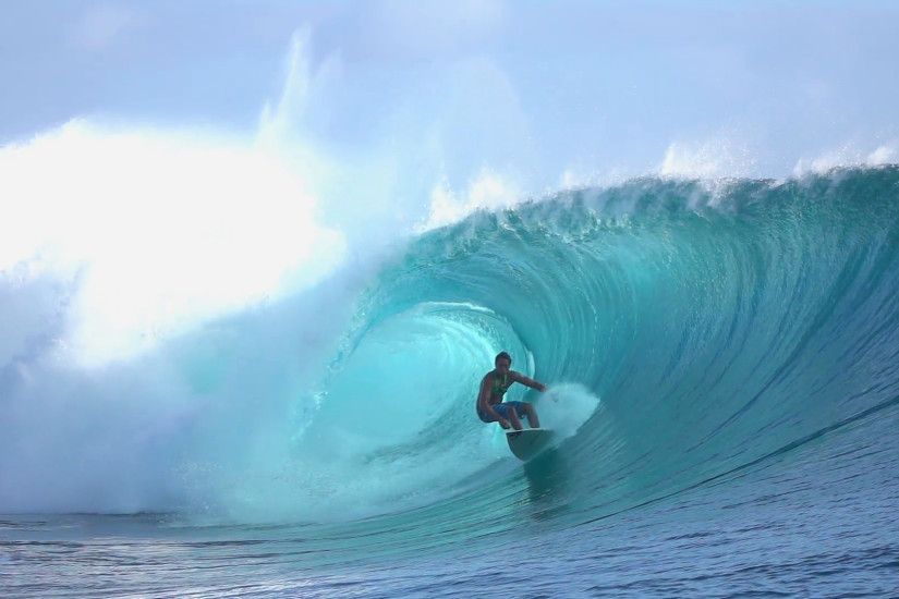 SLOW MOTION: Extreme surfer surfing inside big tube barrel wave Stock Video  Footage - VideoBlocks