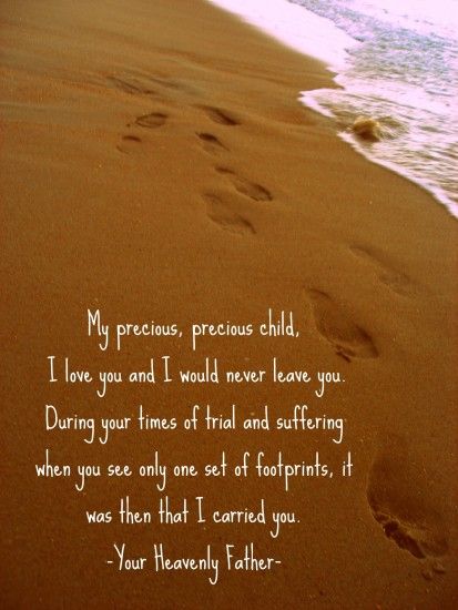 Footprints in the Sand Poem- This is such a precious poem.
