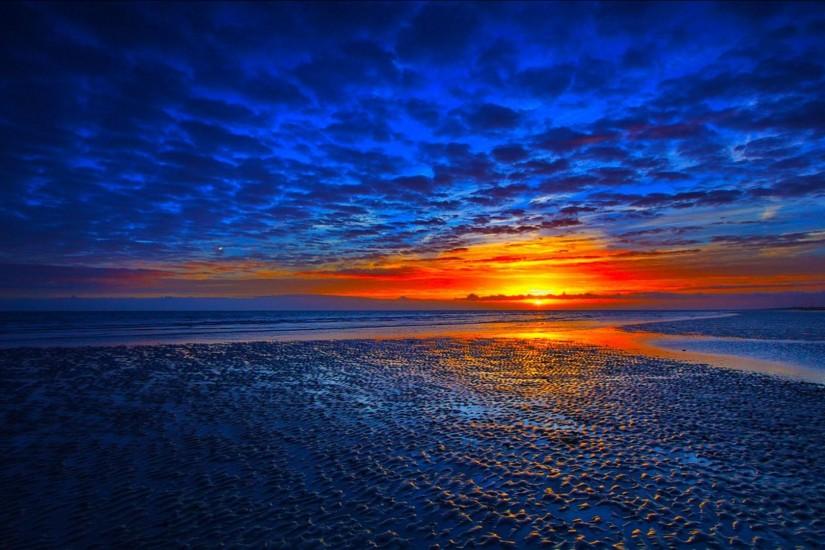 Beautiful Blue Sunset Landscape Wallpaper | Nature Pics Wallpaper .