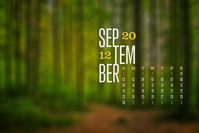 September 2012 Desktop Calendar Wallpaper