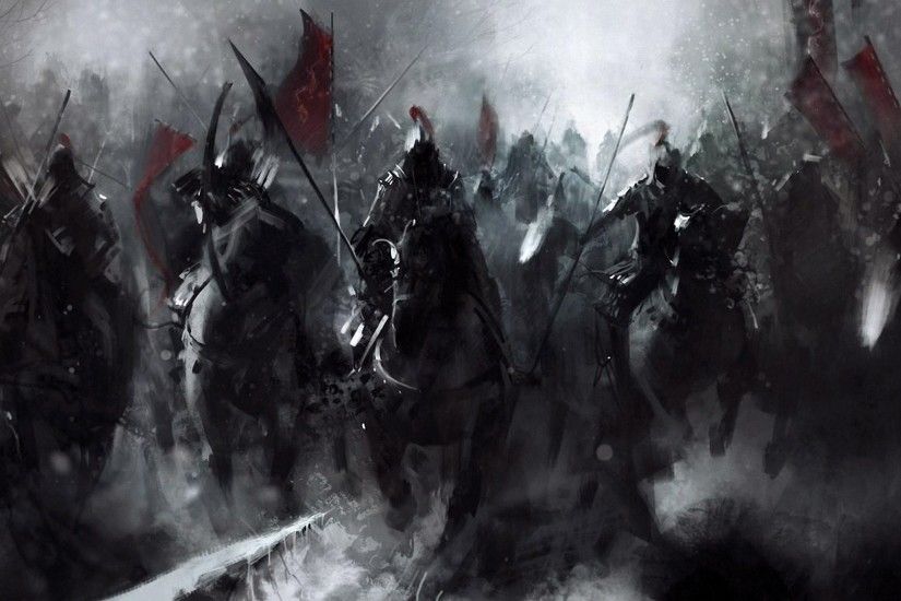 Painting Battle Horses War Medieval Period Artwork HD Wallpaper - ZoomWalls