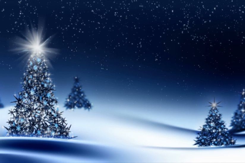 Christmas tree with snowflakeson blue backgr ound, winter seasonal .