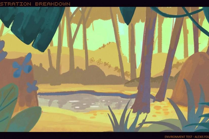 Painting test : forest background