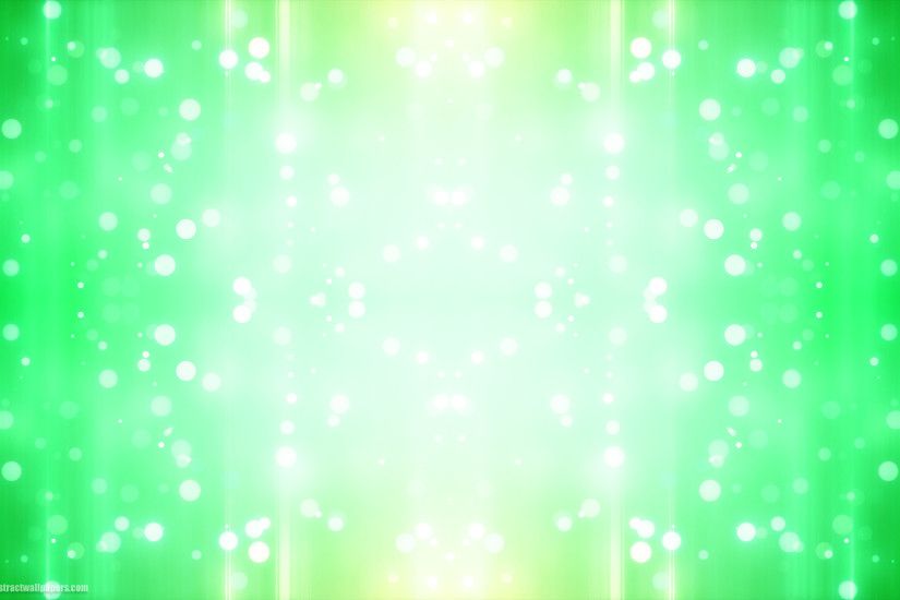 Green abstract background with bright lights