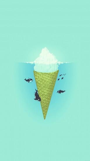 71441 479: Whale Illust Green Sea Icecream Iiceberg iPhone 7 wallpaper