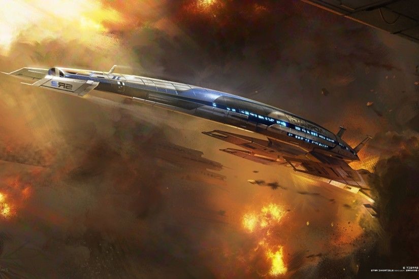 Download Mass Effect Normandy In Battle Wallpaper For iPhone 4