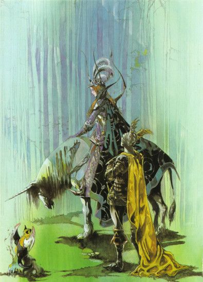 Yoshitaka Amano (born - illustration for artbook "Maten", acryl and  watercolor with pen and ink on paper, 1984