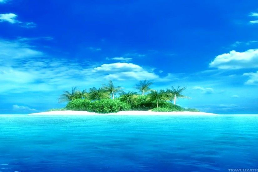 Tropical Island With Wooden Bridge HD desktop wallpaper : High 1024Ã559