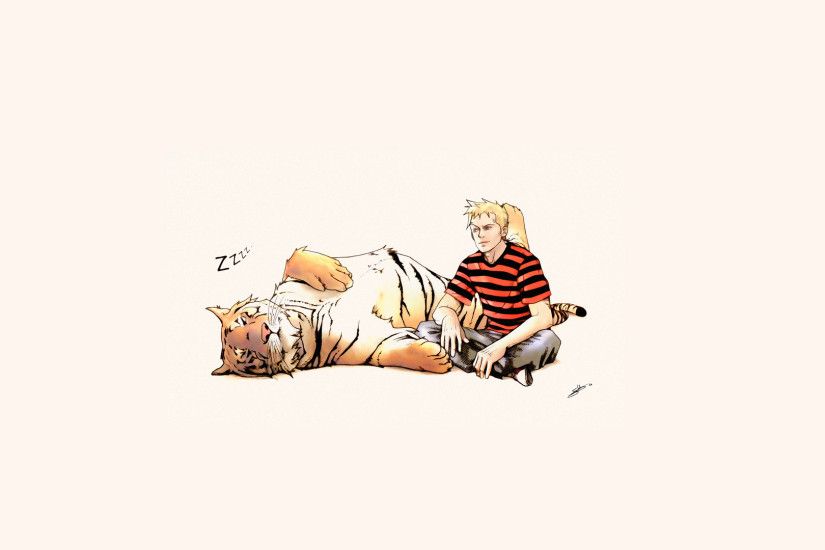 Free realistic calvin and hobbes wallpaper background