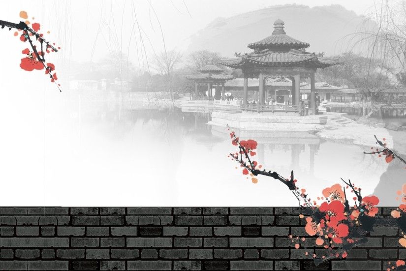 Chinese Tag - Lake Pagoda Blossoms Pond Chinese Oriental Rapture Sea  Firefox Sakura Persona Japanese Wall