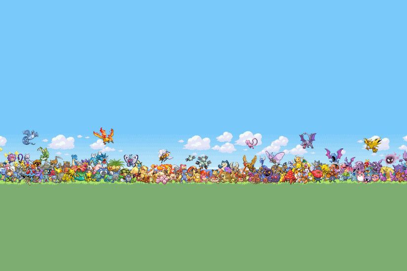 original 151 pokemon on Gen 3 landscape