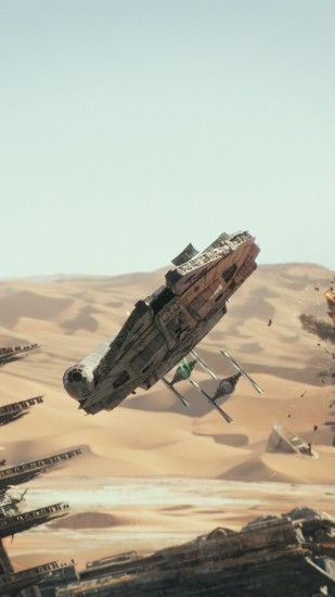 Movie Star Wars Episode VII: The Force Awakens Star Wars Millennium Falcon  TIE Fighter Mobile Wallpaper