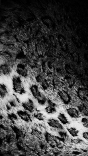 Leopard Animal Print Black White Android Wallpaper