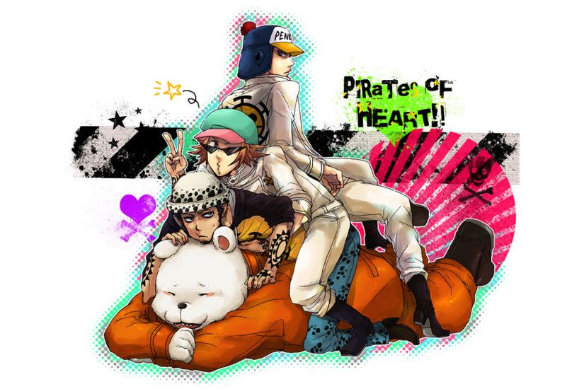 heart pirates bepo, trafalgar law, shachi and penguin one piece