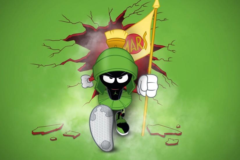 Marvin the Martian is angry and has busted through a wall desktop wallpaper  - Jordan.