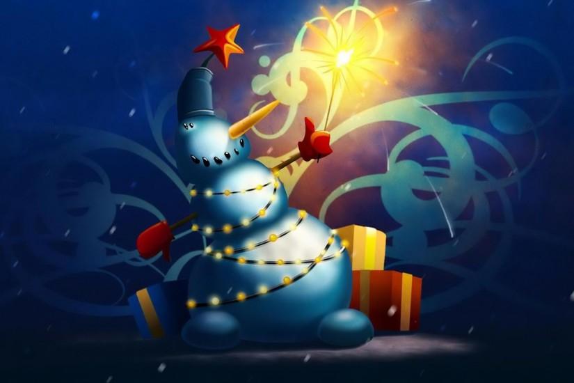 7-Cute Christmas Holiday Snowman Wallpaper