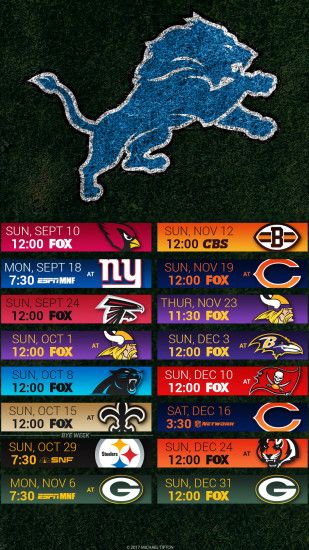 Detroit Lions 2017 schedule turf logo wallpaper free iphone 5, 6, 7, ...