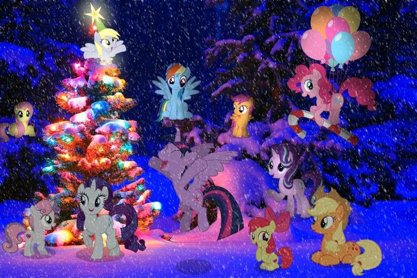 Christmas Tree Ponies Snowfall Wallpaper - Image #5681 -