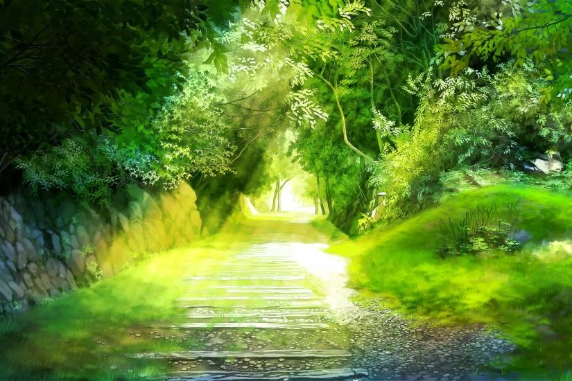 Nature Anime Scenery Background Wallpaper