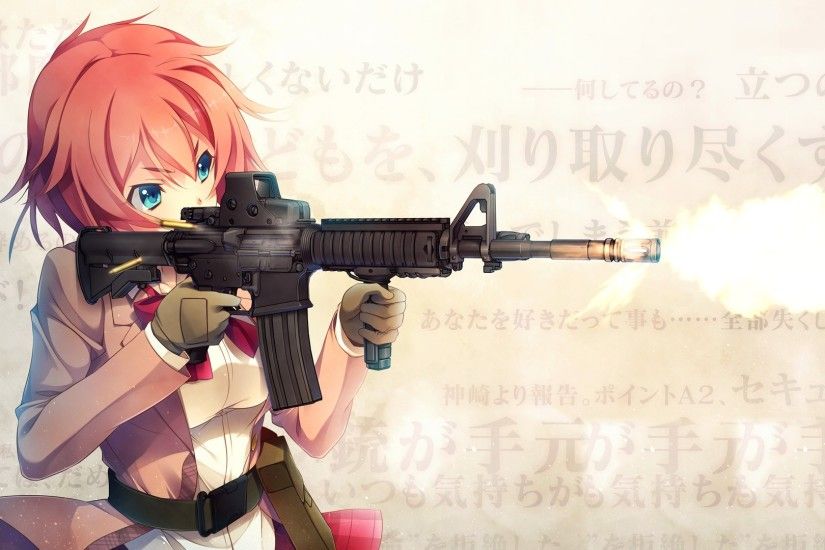 Anime 1920x1080 anime anime girls carbine m4 carbine Innocent Bullet  Kanzaki Sayaka girls with guns